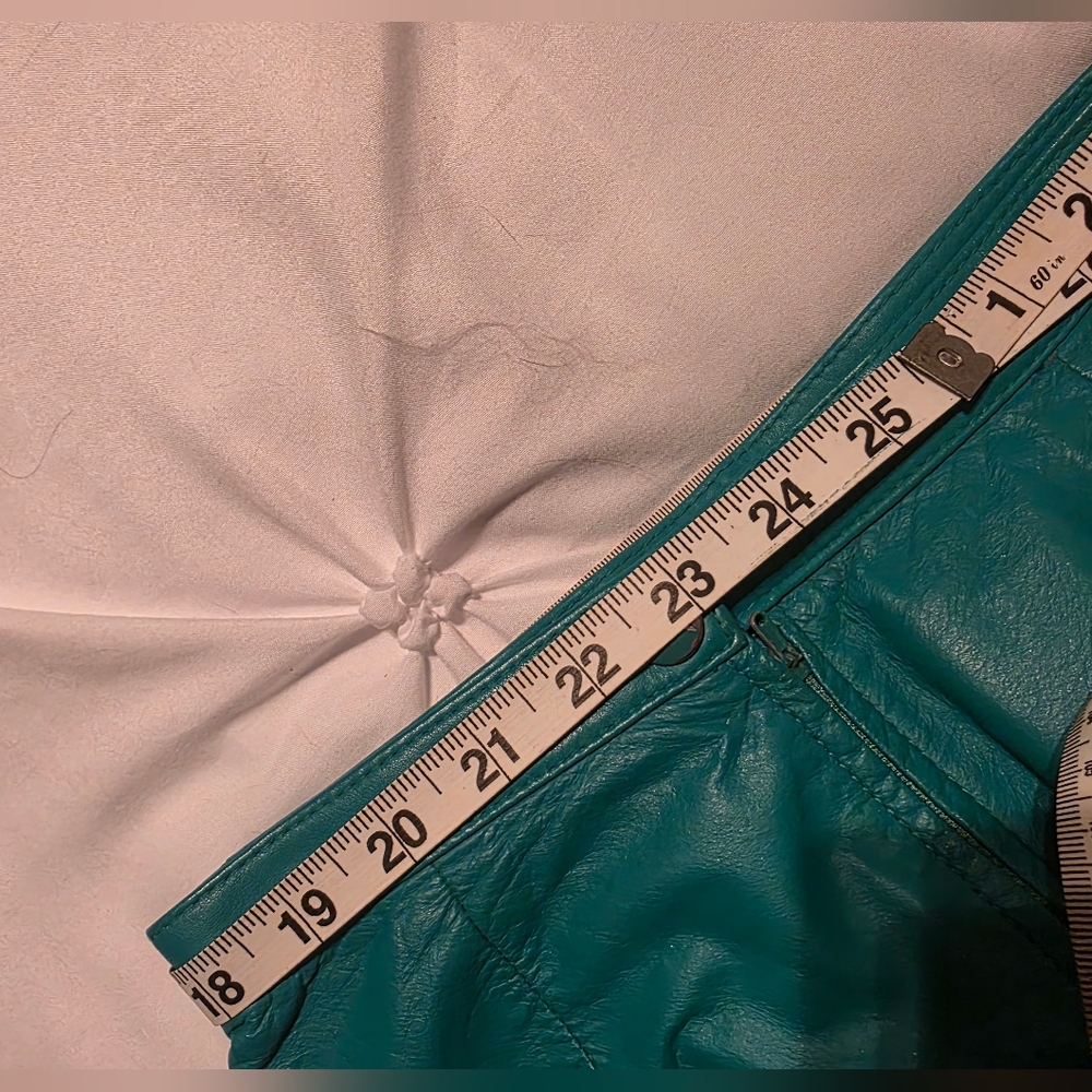 International Rinzi Vintage Teal Leather 2 Piece Strapless Dress - Picture 10 of 11
